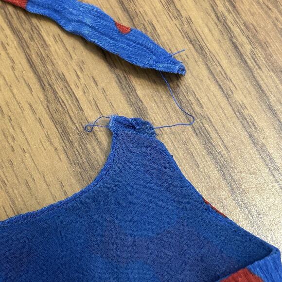 MADEWELL Empire Waist Tank Maxi Dress Sz 0 Red And Blue Floral FLAWED - READ - Picture 5 of 11